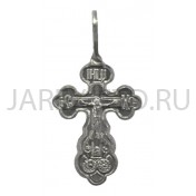 Православный нательный крест, металл, белый; h3,2.Арт.КН-007-28