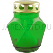 Лампада неугасимая, стекло, металлическая крышка, зелёная; h11.Арт.S-015w/XN-202XX