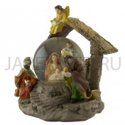 Рождественский снежный шар "Святое семейство", полистоун; h22.Арт.П-КР-50777