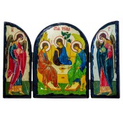 Триптих "Троица с Архангелами", арочный, дерево, позолота, печать-краска; 17*23.Арт.СК-Г-001/146