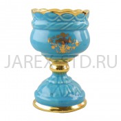Настольная лампада "Грааль", керамика, голубая; h14,5.Арт.КЦ-021/гол
