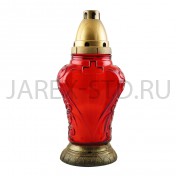 Лампада неугасимая, стекло, пластиковая крышка, красная; h26.Арт.S-069cA/XR-305GX