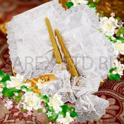 Набор для венчания, рушник, 2 салфетки для венчальных свечей; .Арт.ТВ-Н-002