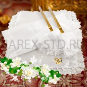 Набор для венчания, рушник, 2 салфетки для венчальных свечей; .Арт.ТВ-Н-001
