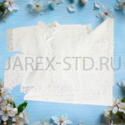 Крестильный набор с уголком, рубашка, чепчик, полотенце, белый,100% хлопок; размер 0-1 год.Арт.Т-К-002/Б