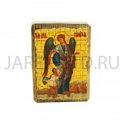 Икона "Ангел Хранитель с детьми", дерево под старину, печать-краска; 7*10.Арт.И-СТ-3/329