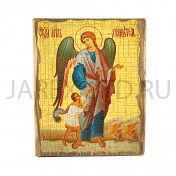 Икона "Ангел Хранитель с детьми", дерево под старину, печать-краска; 12,5*16,5.Арт.И-СТ-001/329