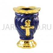 Настольная лампада "Крест", керамика, цвет синий; h8.Арт.КЦ-019/син