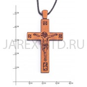 Православный нательный крест,  дерево груша; h4,5.Арт.КНД-57