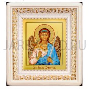 Икона "Ангел Хранитель", белая деревянная рамка, киот, полиграфия; 19,5*21,5.Арт.ИБР-003
