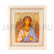 Икона "Ангел Хранитель", белая деревянная рамка, киот, полиграфия; 24*27,5.Арт.ИБР-Б/003