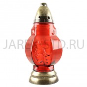 Лампада неугасимая, стекло, пластиковая крышка, красная; h29.Арт.S-816w/XR-305GX