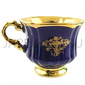 Кружка для Святой Воды, керамика, синяя с золотом; h9.Арт.КЧ-032/син