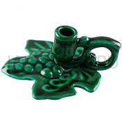 Подсвечник "Лист", керамика, цвет зеленый; h3,5.Арт.КЦ-026/зел
