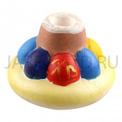 Подсвечник пасхальный "Кулич с яйцами", керамика, цветной; h3.Арт.КЦ-047