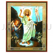 Икона "Воксресение Христово", мдф, полиграфия; 15*18.Арт.И-МДФ-002/019