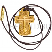 Православный нательный крест на гайтане с закруткой, дерево клён; h3,5.Арт.КН-ДК-001/б