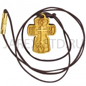 Православный нательный крест на гайтане с закруткой, дерево клён; h3.Арт.КН-ДК-001/с