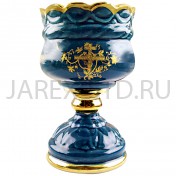 Настольная лампада "Грааль", керамика, синяя; h14,5.Арт.КЦ-021/син
