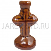 Подсвечник "Крест", керамика,коричневый; h6,5.Арт.КЦ-038/кор