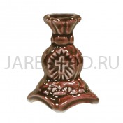 Подсвечник "Башенка", керамика, коричневый; h5.Арт.КЦ-005/кор
