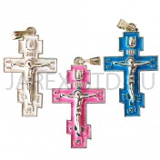 Православный нательный крест, металл, цветная эмаль,  h3.Арт.КН-Э