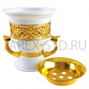 Кадильница, металл, золотой , белый цвет; h9,5.Арт.КМ-6746А-4