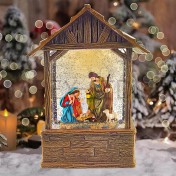 Рождественский вертеп "Святое семейство", с подсветкой, полистоун; h.Арт.РВ-22014