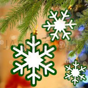 Новогоднее украшение "Снежинка", подвесная, дерево; h.Арт.ЕУ-6941-3