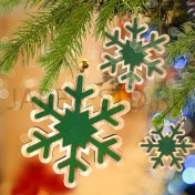 Новогоднее украшение "Снежинка", подвесная, дерево; h.Арт.ЕУ-6941-4