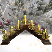 Новогоднее украшение "Рождественская композиция", пластик, подсветка, дерево; h30.Арт.НУ-7233-5