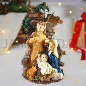 Рождественский вертеп "Святое семейство", полистоун; h11,5.Арт.РВ-7117-7