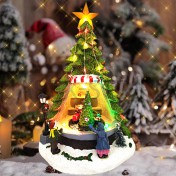 Рождественская композиция "Новогодний праздник", подсветка, музыка, полистоун; h32.Арт.РК-6761-2