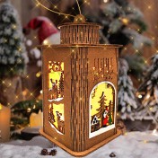 Рождественский фонарь"Святое семейство", подсветка, дерево; h16.Арт.РВ-6753В-7