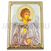 Икона "Ангел Хранитель", риза металл, рамка мдф, напыление серебро&золото; 8,4*11,2.Арт.ИГД-001