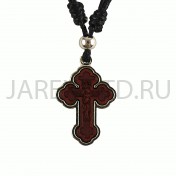 Православный нательный крестс гайтаном, металл, дерево; h40.Арт.КН-4879-21