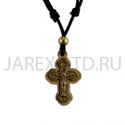 Православный нательный крест на  гайтане, металл, дерево; h42,5.Арт.КН-4879-22