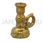 Подсвечник "Ферзь", керамика, золотой; h6.Арт.КБЛ-008