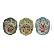 Подставка пасхальная для кулича и 3-х яиц, цветная керамика; d17.Арт.КРР-018