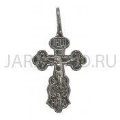 Православный нательный крест, металл, белый; h3,7.Арт.КН-004-5