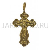 Православный нательный крест, металл, жёлтый; h3.Арт.КН-005-8