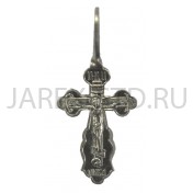 Православный нательный крест, металл, белый; h2,9.Арт.КН-007-30