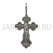 Православный нательный крест, металл, белый; h3,2.Арт.КН-007-32