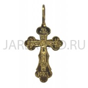 Православный нательный крест, металл, жёлтый; h3,5.Арт.КН-006-14