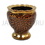 Настольная лампада "Благовест", керамика, коричневая с золотом; h7,5.Арт.К-046/КОР