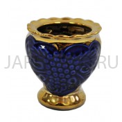 Настольная лампада "Благовест", керамика, синяя с золотом; h7,5.Арт.К-046/С