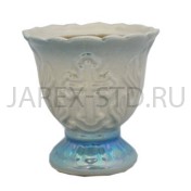 Настольная лампада "Лист", керамика, голубая; h7.Арт.К-023/Г