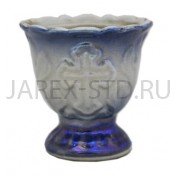Настольная лампада "Лист", керамика, синяя; h7.Арт.К-023/С