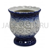 Настольная лампада "Лилия", керамика, синяя; h7,5.Арт.К-066/С
