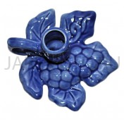 Подсвечник "Лист", керамика, цвет синий; h5.Арт.КЦ-018/син